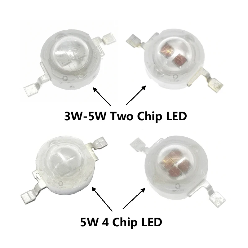 10pcs 1W 3W 5W High Power LED Diodes Lamp Bulbs SMD COB Chip White Warm White Red Green Blue Yellow 440 660nm Grow Light Beads