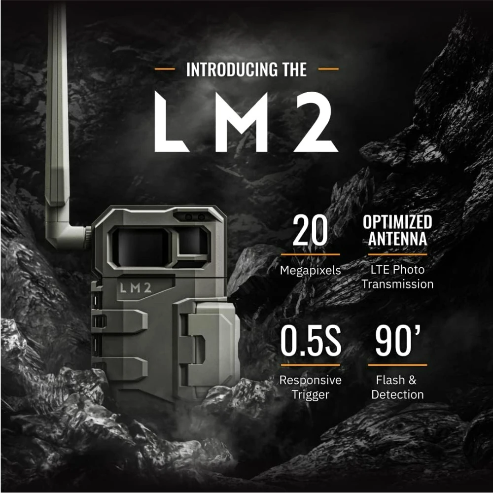 LM2 Twin Pack Cellular Trail Camera - 20MP Photos, Infrared Game Night Vision Photos, 90' Flash Camera & Detection Range.