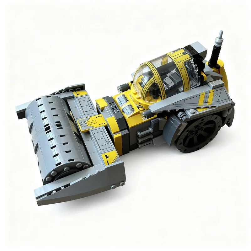 591pcs MOC City Mando Grogu's Steamroller 75447 Alternative COMPETITION Model Christmas Gift Creative Shelf Art
