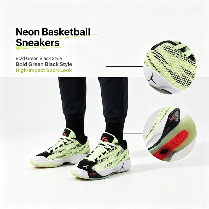 Nike  JORDAN LUKA 77 PF IF1611-700 Genuine Green Black Basketball Sneakers Cushioned Thick Sole Street Sport Performance Shoes