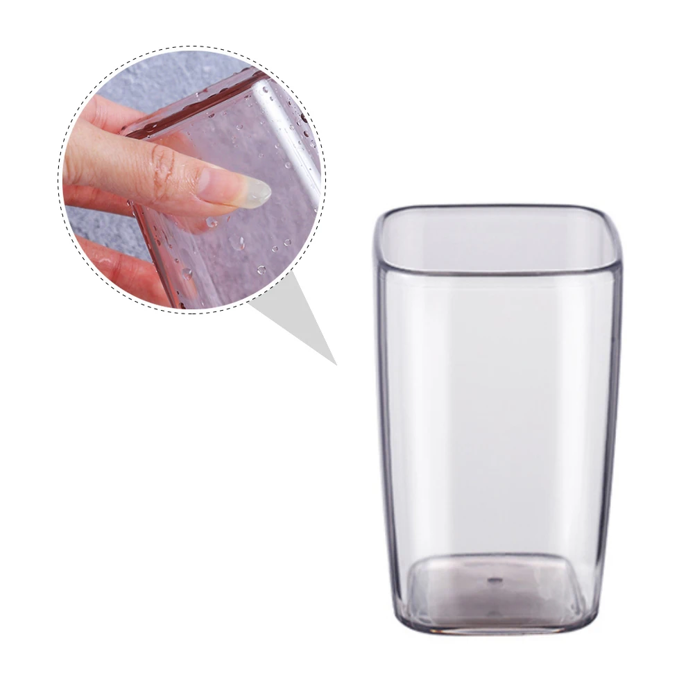 

2pcs Toothbrush Cup Multifunctional Drink Mug Transparent Lightweight Premium Plastic Water Drink Holder Storage