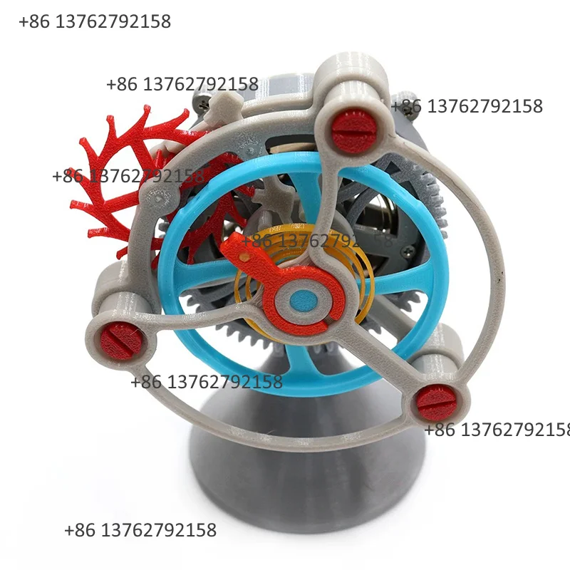 3D Printed Tourbillon Mechanical Model Gear Transmission Rotating Escapement Power Assembly Decompression Desk Toy Collectible