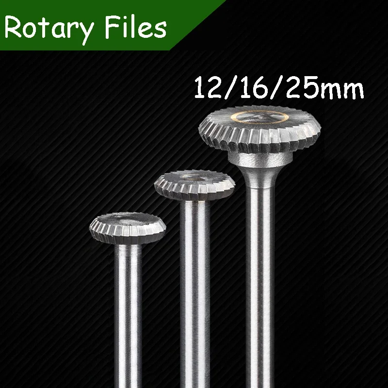 Carbide Rotary File 12/16/25mm Tungsten Steel Grinding Head Alloy Milling Cutter Tungsten Steel Grinding Head Y-90 Disc Shape