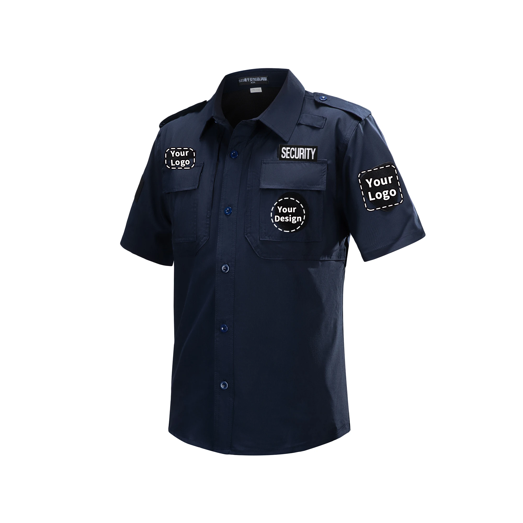 Ropa de guardia de seguridad uniforme de policía de secado rápido traje de trabajo azul negro conjunto de entrenamiento táctico para hombre