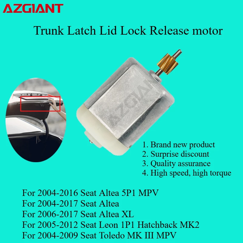 FC-280SC-22125 12V Car Power Trunk Lock Latch Motor 10 Teeth Gear For Seat Altea 5P1 MPV/Altea/Altea XL/Leon 1P1/Toledo MK III