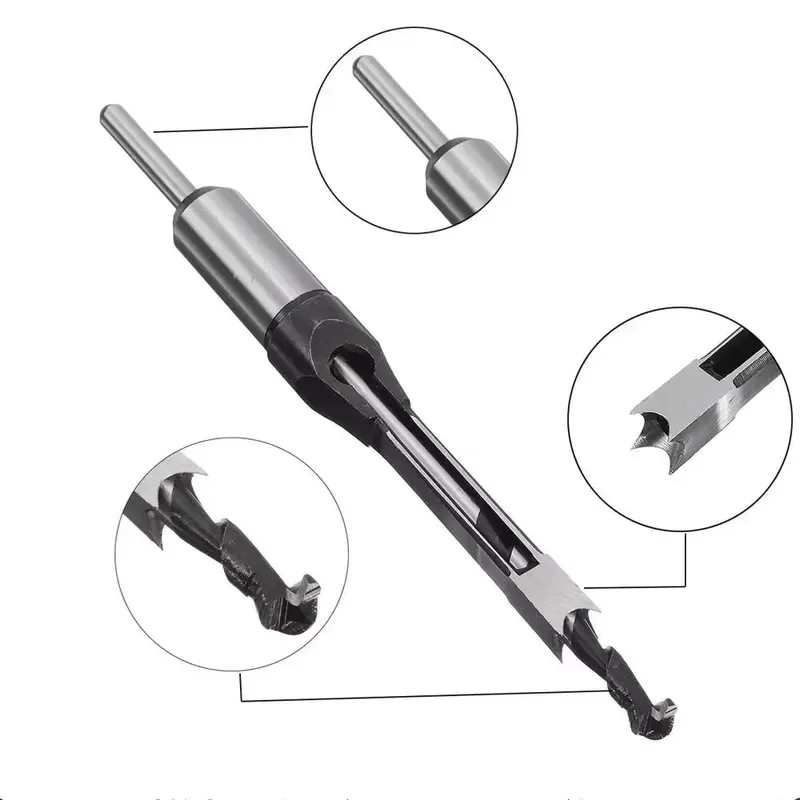 10mm 16mm Square Hole Saw Auger Drill Bit Mortising Chisel Woodworking Tool HT1296-1298