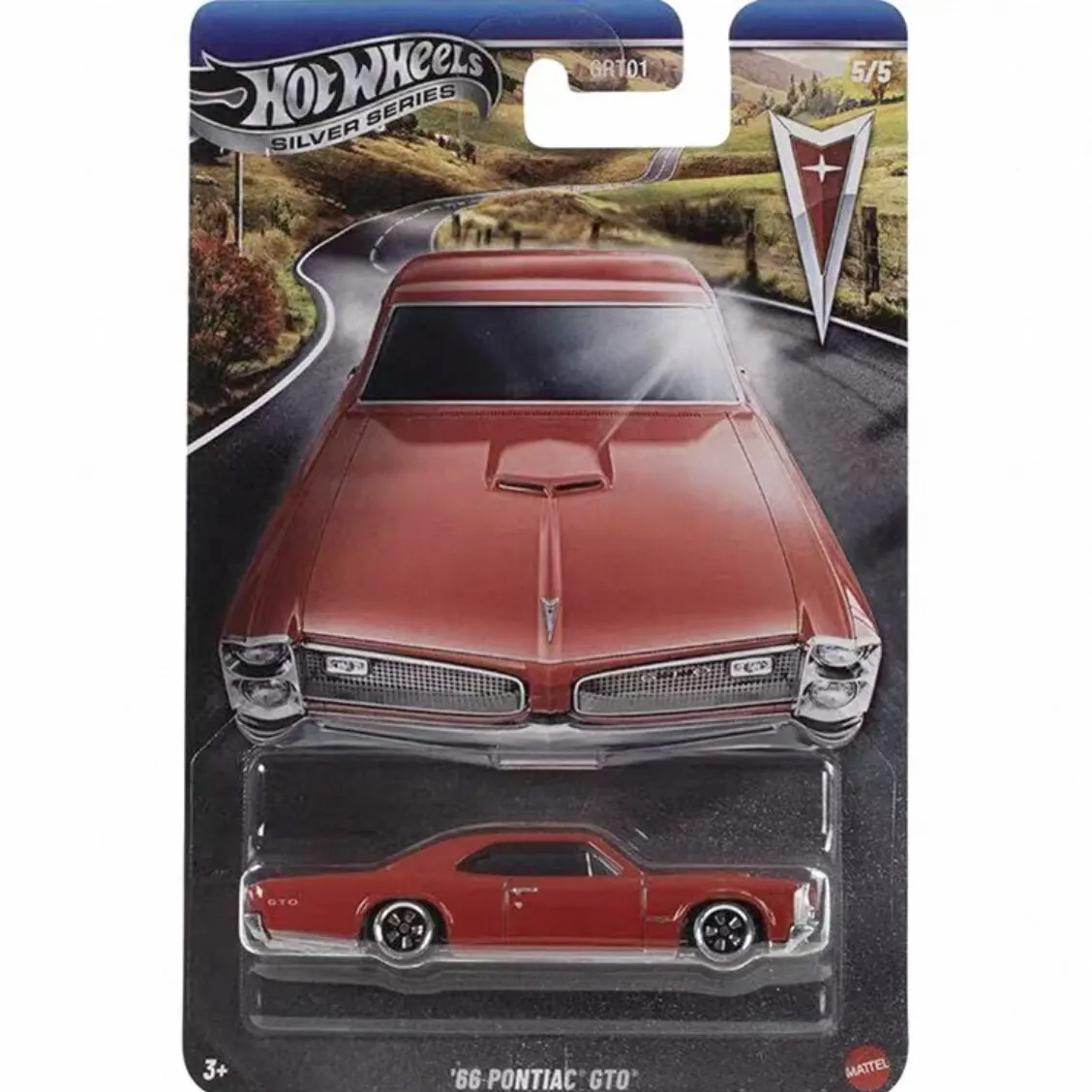 

Hot Wheels Car SILVER SERIES 66 Pontiac GTO 1/64 Metal Die-cast Model Toy GRT01