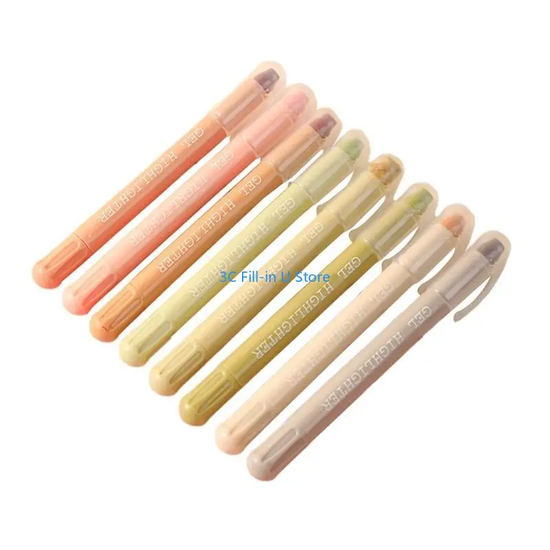 

G8TA 8 Pcs Highlighters Set Aesthetic Highlighter Markers Gel Highlighter Pen Bible Marker Pen Office Fluorescent Pen