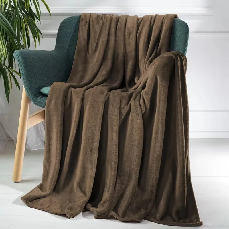 Organic Cotton Raschel Embossed Pattern Bed Blanket Chocolate Flannel Soft Comfortable for Adults Pregnant Women for Bedding