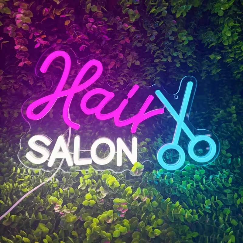 Neon Signage for Hair Salons, Barber Shops, And Beauty Rooms, Featuring LED Lights for Wall Decoration And Business Promotion