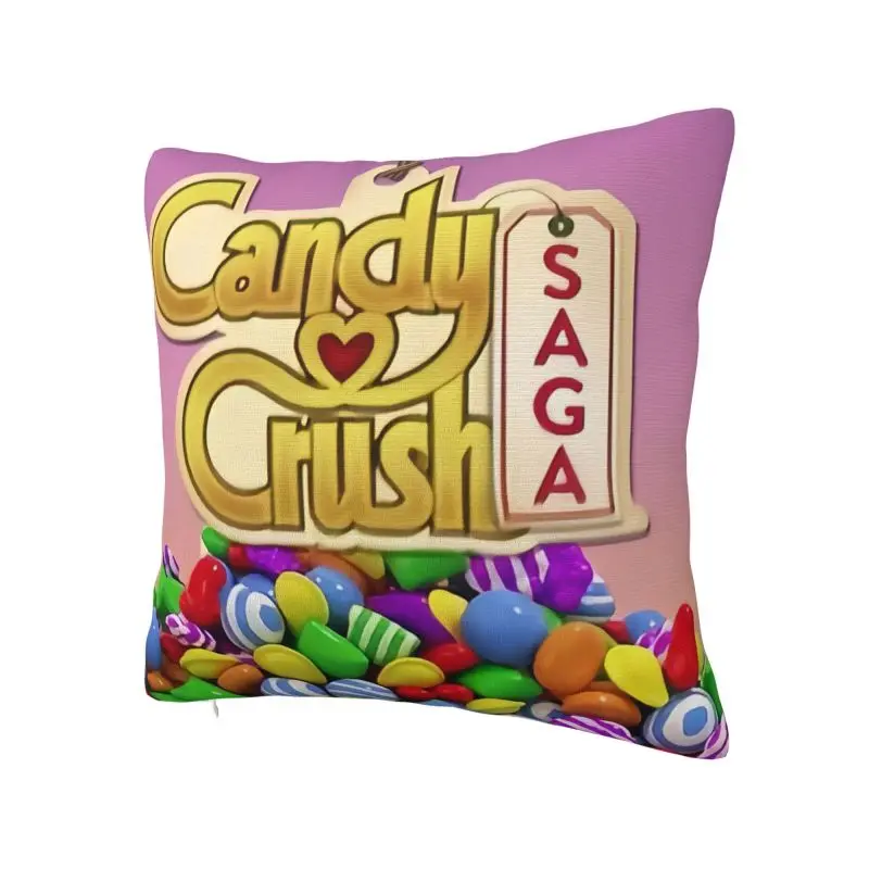 Custom Video Game Candy Crush Saga Square Pillowcover Decoration Colorful Cushions Throw Pillow for Living Room Double-sided