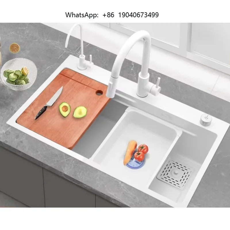Smart Modern Waterfall Multifunction Undermount Kitchen Sink with Stainless Steel Valve cxl