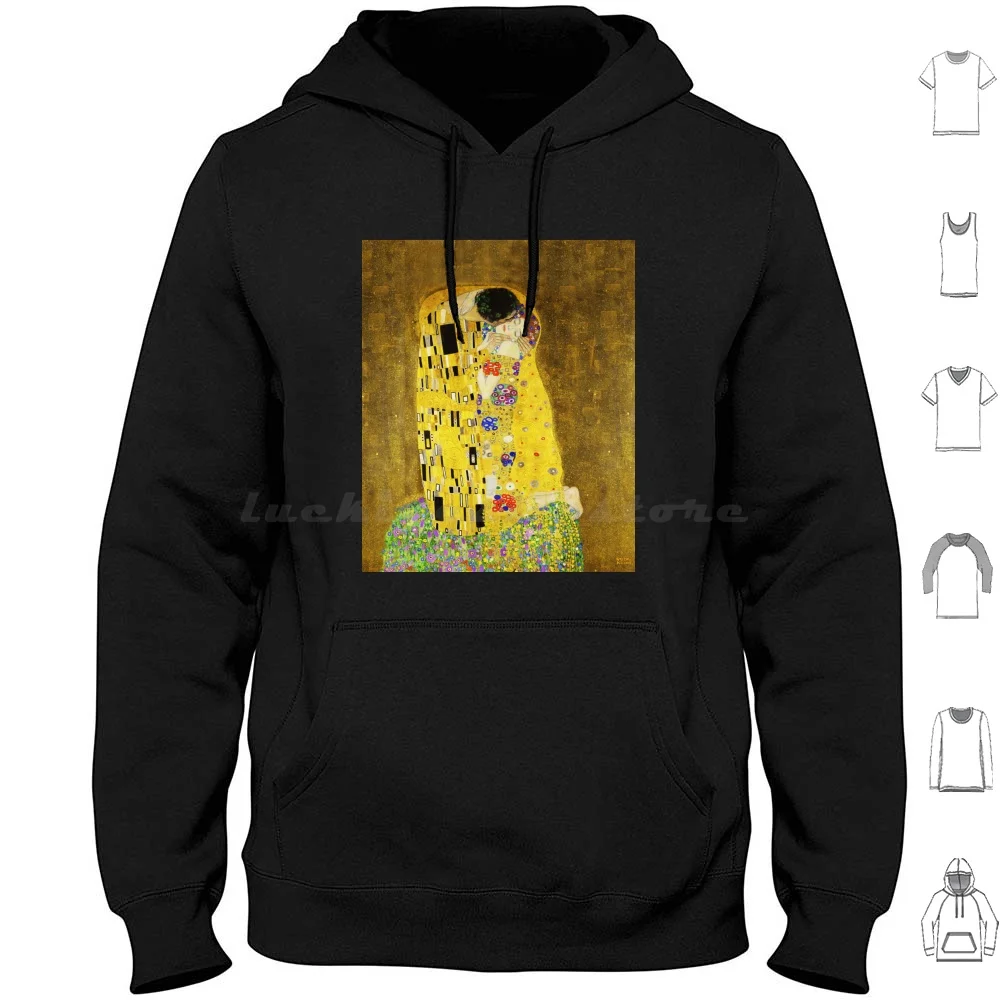 Klimt The Kiss Hoodie cotton Long Sleeve Klimt The Kiss Klimt Kisses Kiss Timelessfancy Gold Gustav Klimt The Kiss