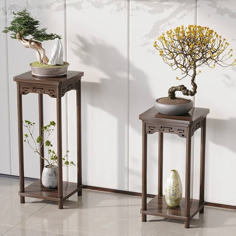 

Chinese Style Wooden Multi-Layer Flower Stand for Balcony Home Plant Rack Outdoor Decoration Succulent And Flower Pot Shelf