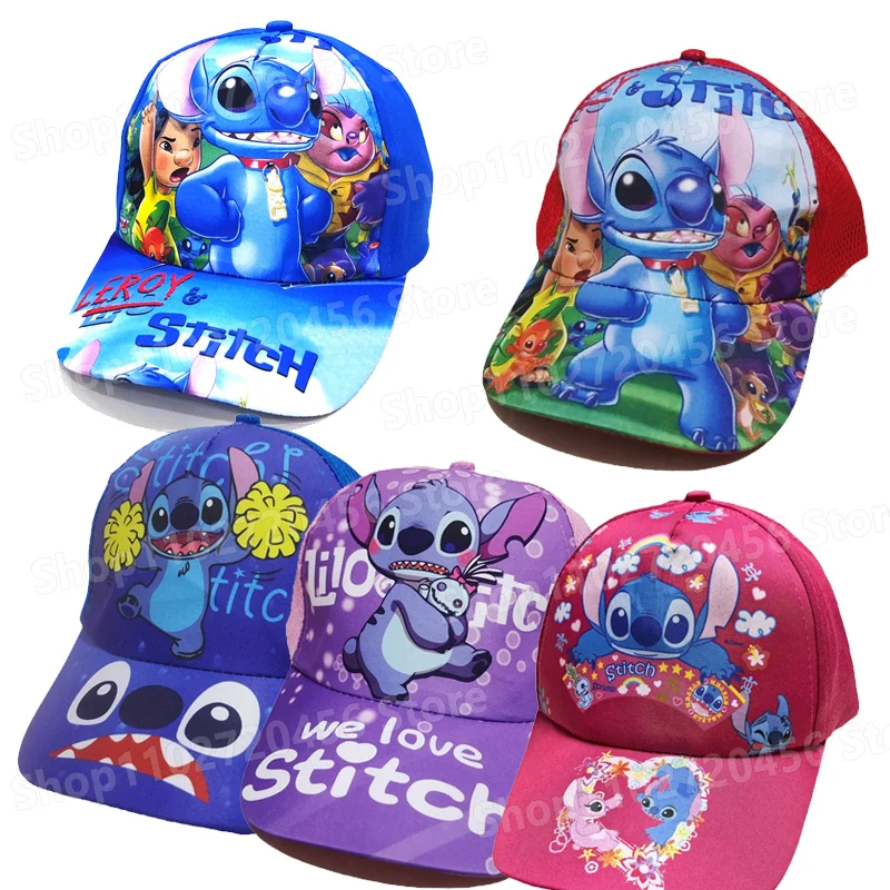 

2-8 Years Cartoon Lilo & Stitch Baseball Cap Boys Girls Sun Protection Hat Anime Disney Caps