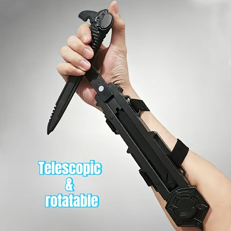 Retractable 1:1 Forearm Wrist Cosplay Glove, Rotatable Pop-Up Wristband Prop for Halloween Anime Party Stage Costume