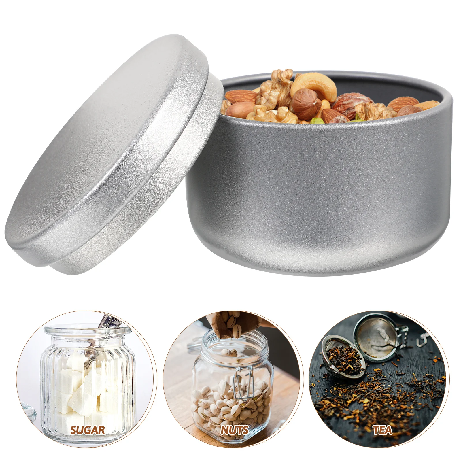 

Tea Canisters Airtight Container Storage Tinplate Jars For Loose Tea Coffee Powder Sugar Spice Food Storage With Lids Travel