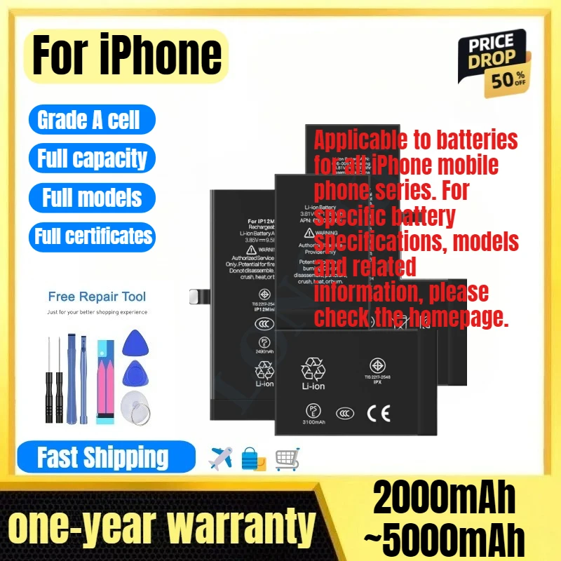 

Battery for IPhone 6/7/8/X/XS/XSM/XR/11/11Pro/11PM/12/12mini/12Pro/12PM/13/13mini/13Pro/13PM/14/14P/14Pro/14PM/15/15P/15Pro/15PM
