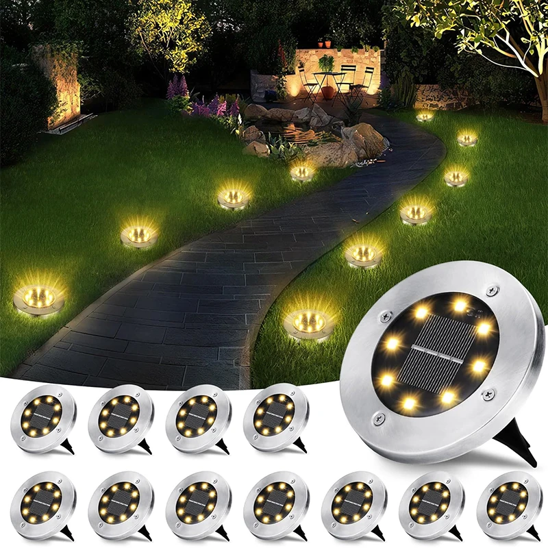 

Solar Outdoor Garden Lights, Ground Spotlights, Waterproof Decorative Lighting for Path, Lawn, Terrace, Pool, Driveway, Stairs