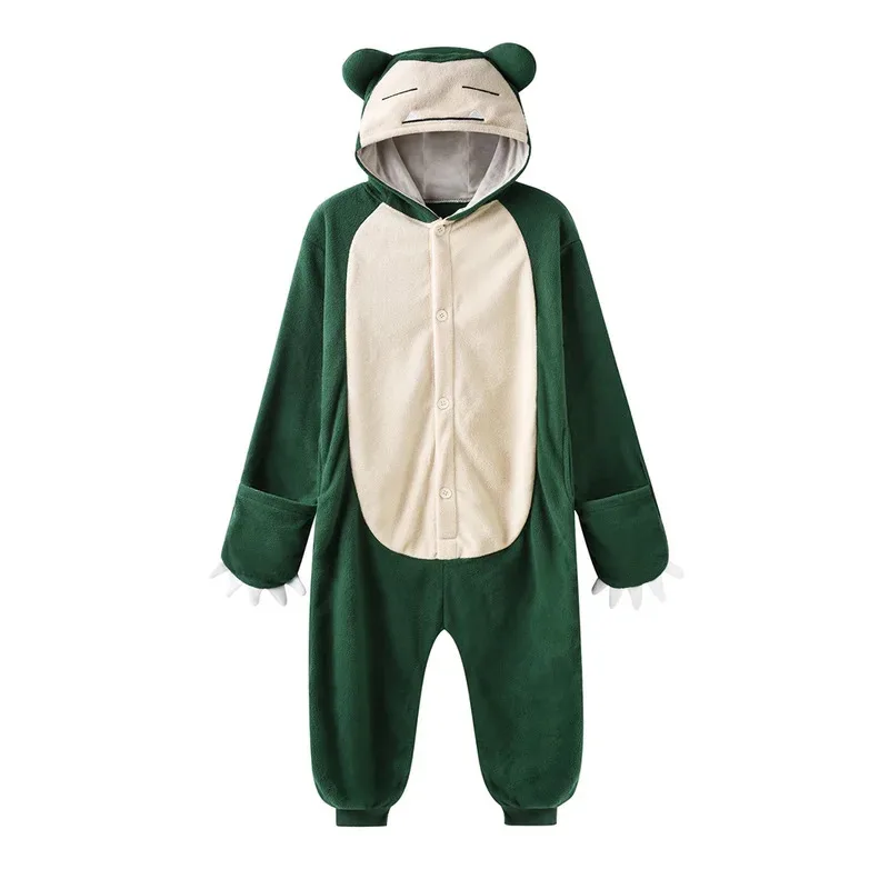 

l2025l New Cosplay Anime Costume For Kids Green Animal Cosplay Halloween Suit Boys Girls Cute Outfit Party Onesies