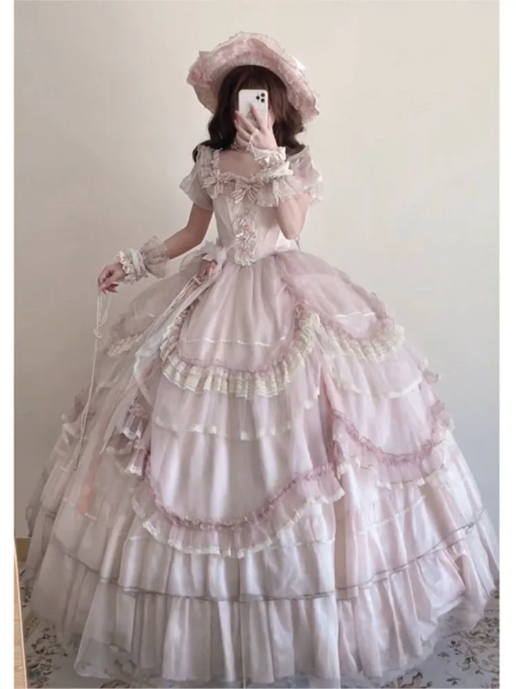 Pink wedding dress student day coming-of-age ceremony art examination party and hosting