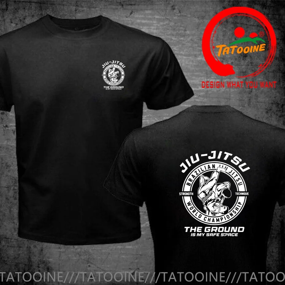 Funny Design Brazilian Jiu-Jitsu BJJ Karate back  Shirt Men Fashion Trendy Casual Clothing Stylish Tops Tee Shirt Leisure Tshirt
