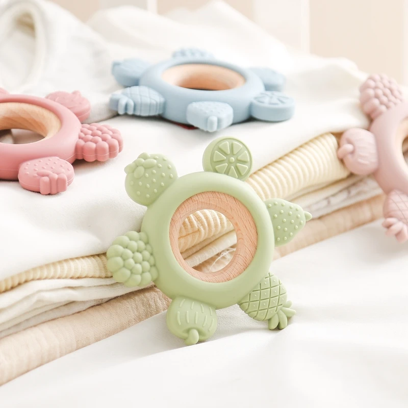 1pc Baby Fruit Teether Infant BPA Free Cute Teething Rattle Toys Silicone Baby Teeth Care Tool 0 12 Months Infant Equipment Gift