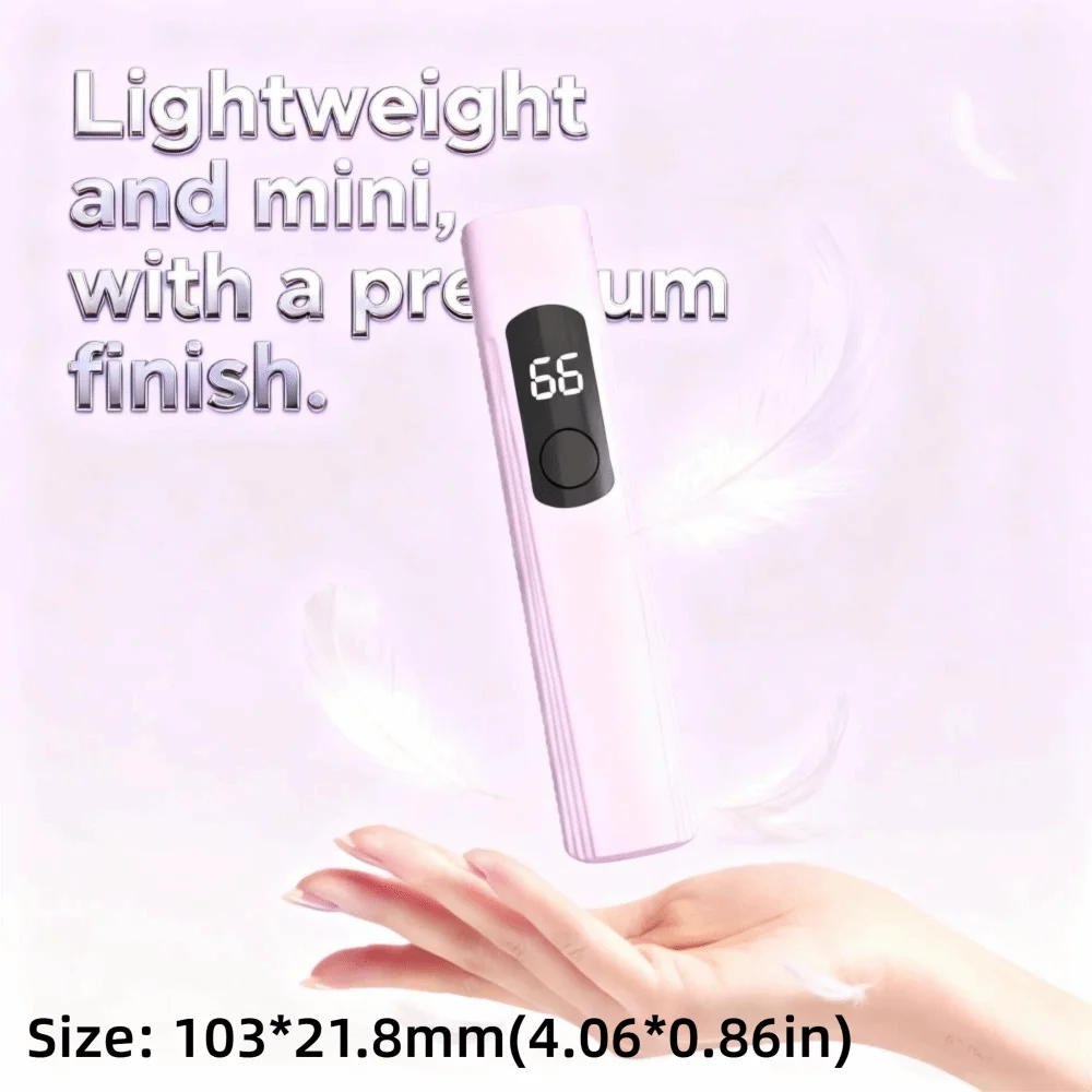 Luz UV portátil de mano para uñas de Gel, Mini lámpara de curación de Flash recargable, secador de uñas, pantalla LED, lámpara de Gel para manicura, arte de uñas