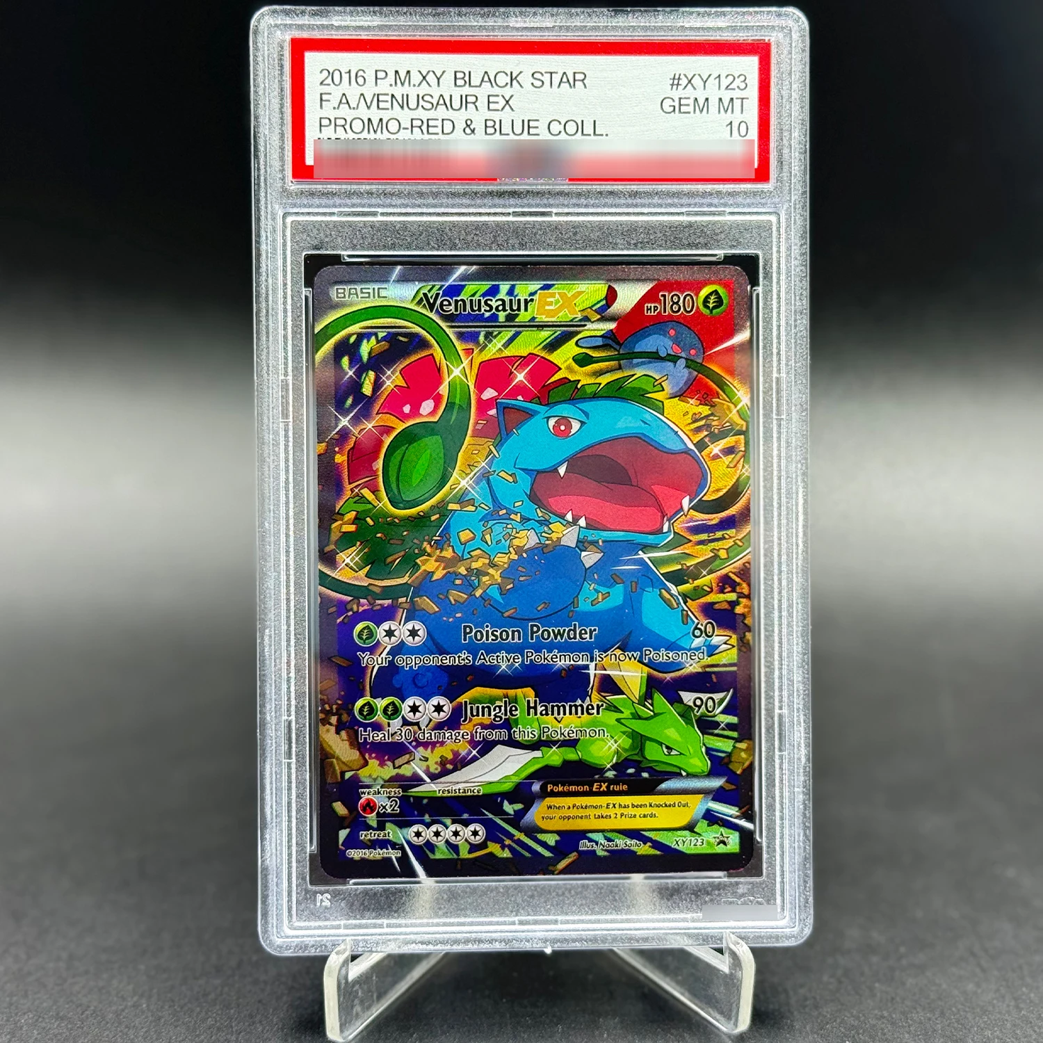 

Venusaur ex DIY PKM 2016 XY Black Star Promo-Red Blue Coll GEM MT 10 Points Rating Collection Anime Game Replica Cards (English)