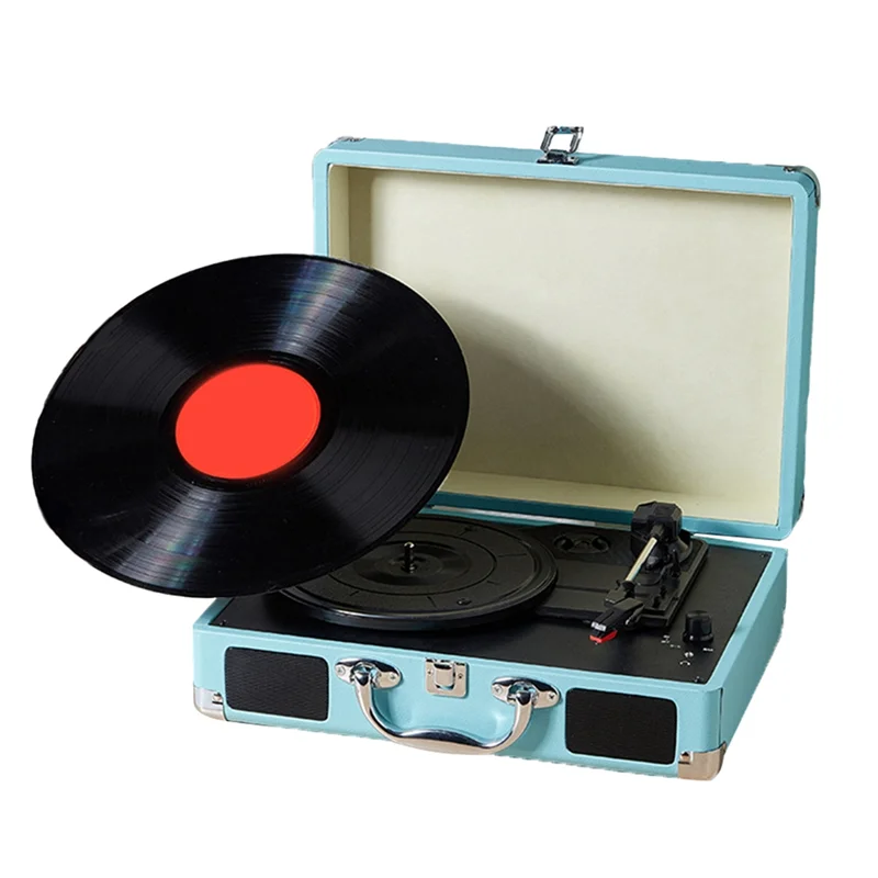 B44C Portable Vinyl Phonograph Player With USB Bluetooth Speaker PC Recording Functionality