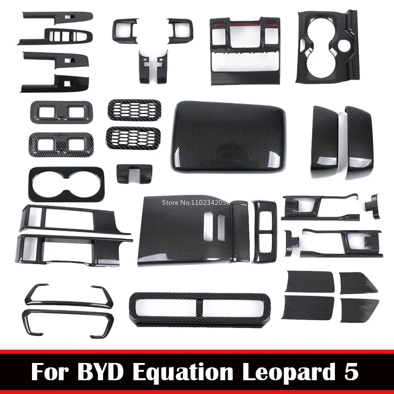 For Byd Equation Leopard 5 2023 2024 Interior Accessories steering wheel window swtich center conlose gear water cup panle cover