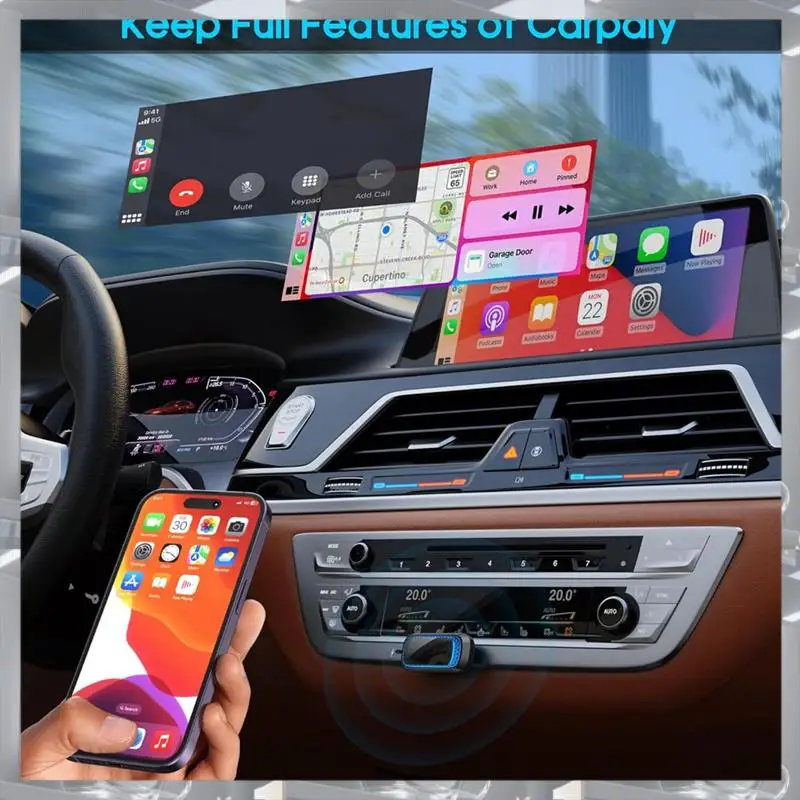 

Hot Selling-Wireless Carplay Adapter Mini USB Carplay Dongle For Bluetooth Car Play Box For Iphone 6 Above, Fit Cars From