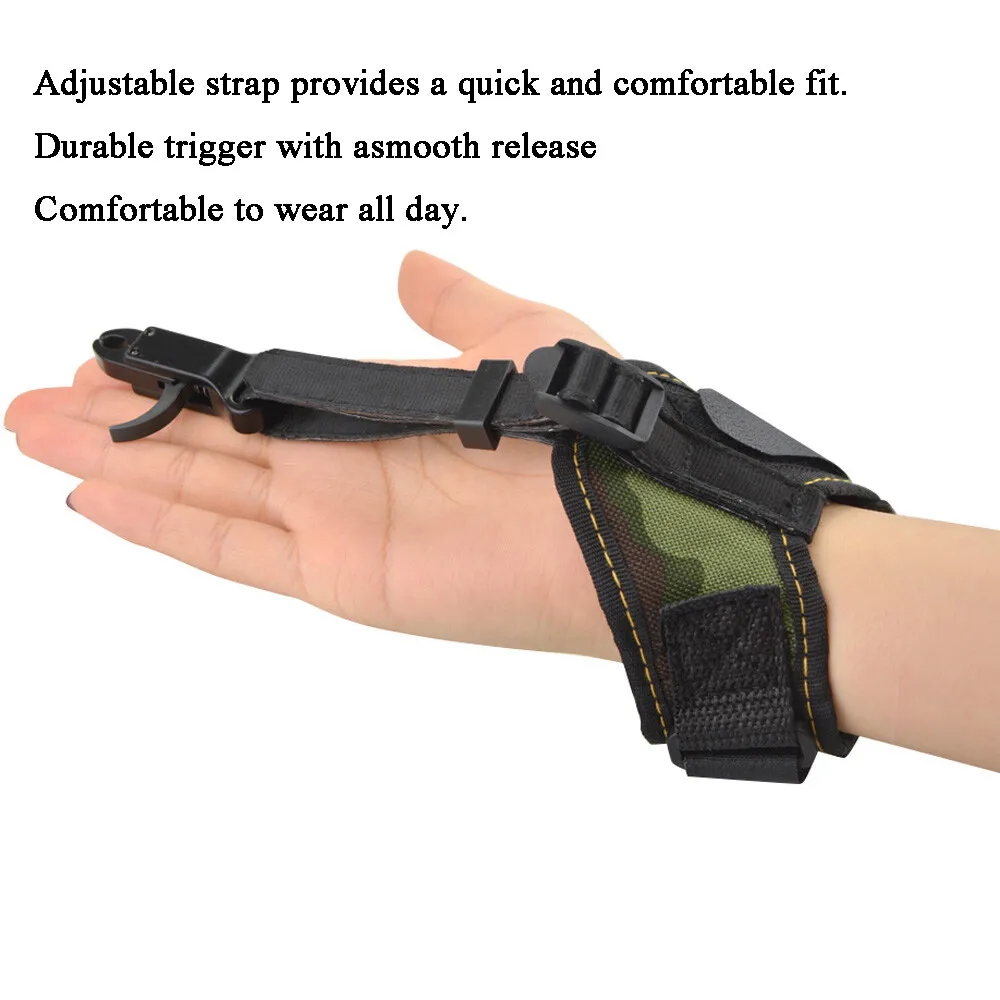 Archery Compound Bow Release Aid 360° Rotating Pliers Caliper Trigger with Canvas Wrist Strap for Archery Hunting Practice Acc