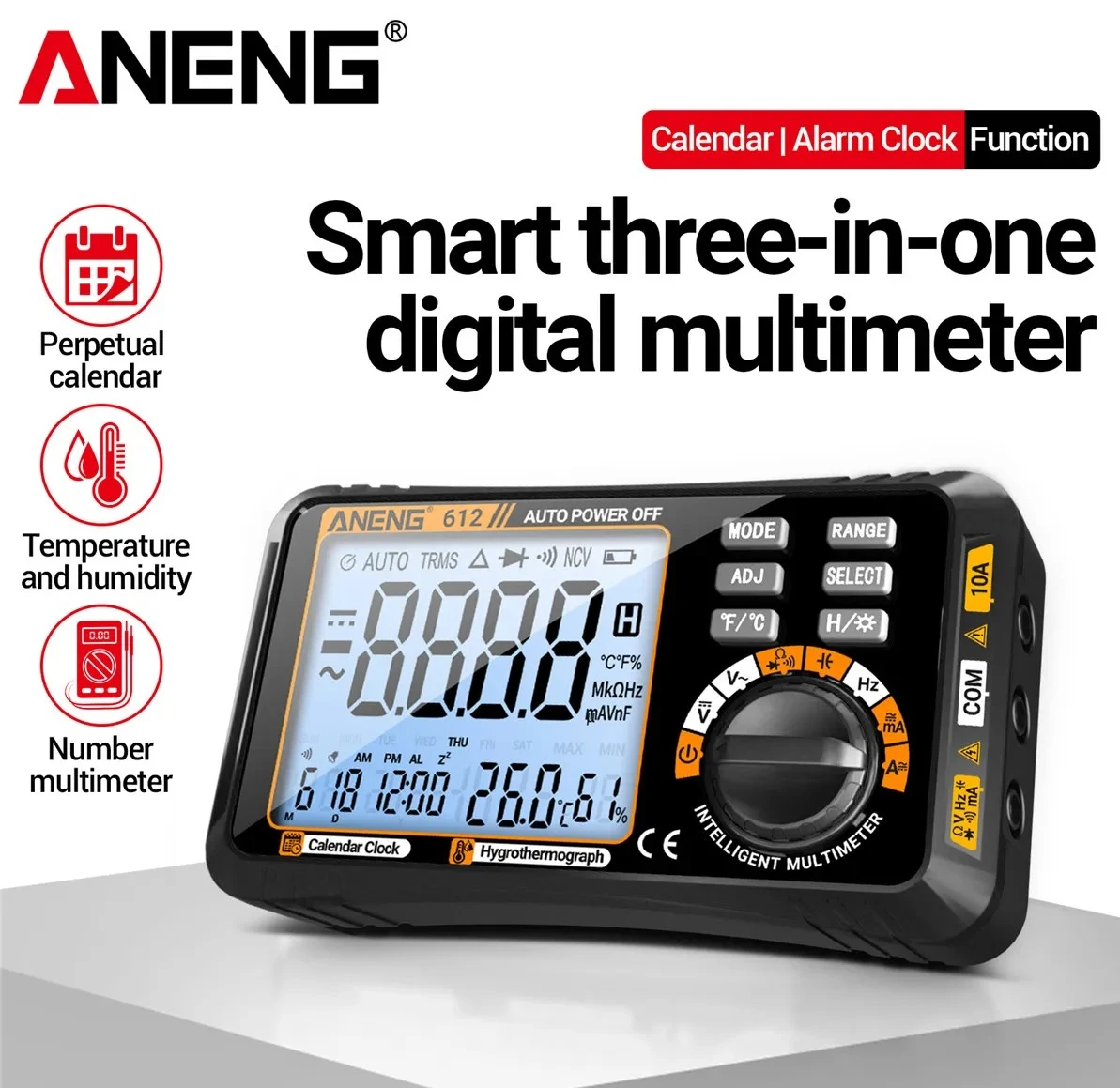 

3 In 1 Digital Multimeter Tester ANENG 612 Smart AC/DC Current Voltage Capacitance Professional Measurement Electrician Tester