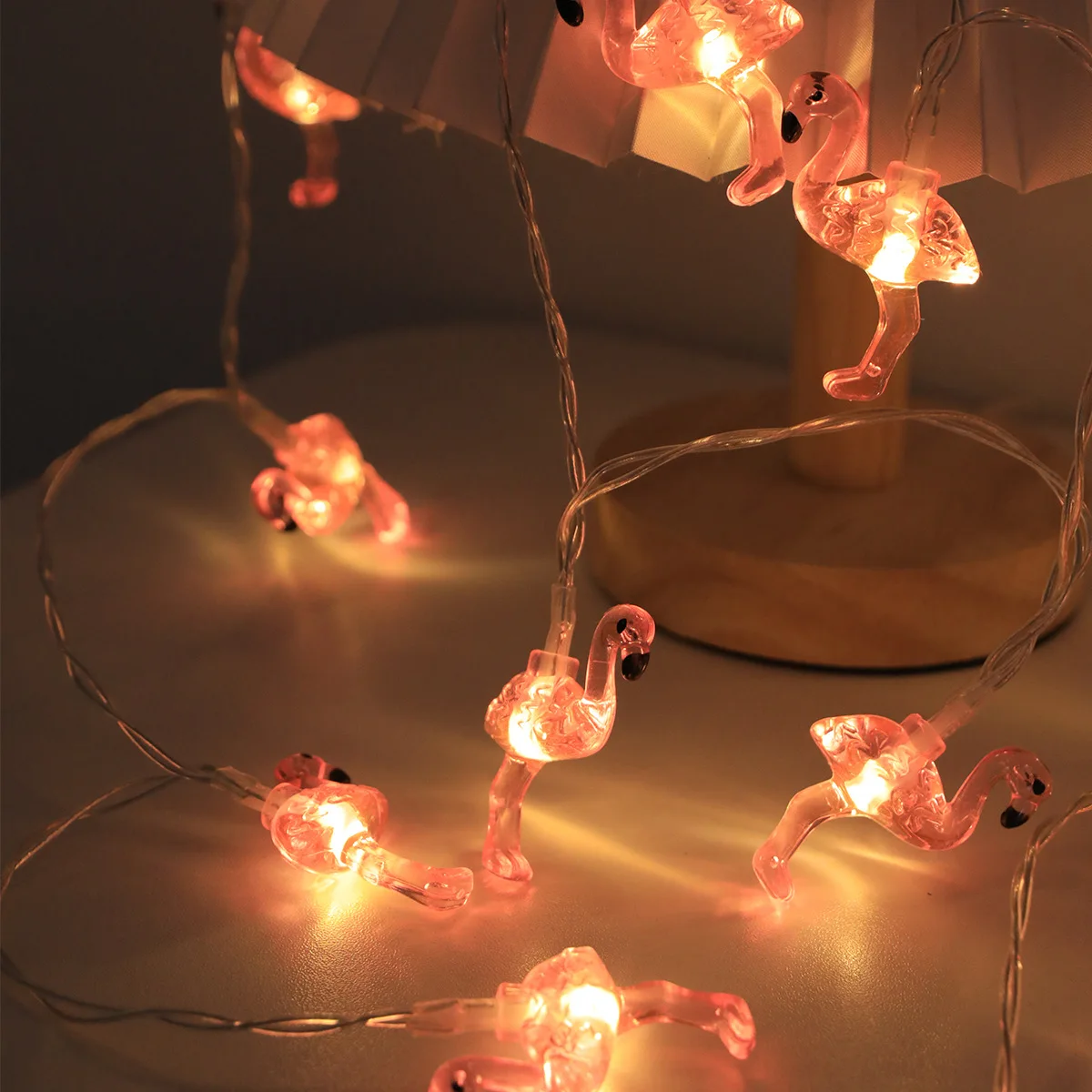 Mini Flamingo Vintage String Lights, Decorativa de Dia das Bruxas, Pátio, Jardim, Casa, 10m, 80 LED, 2024, 2024