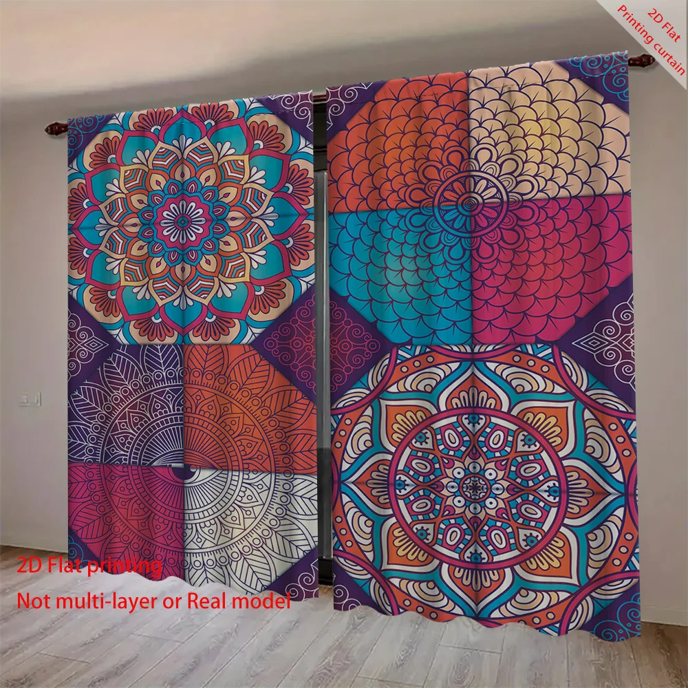 

Geometric pattern printed curtains, aesthetic home decoration curtains, suitable for bedrooms, living rooms, and dormitories