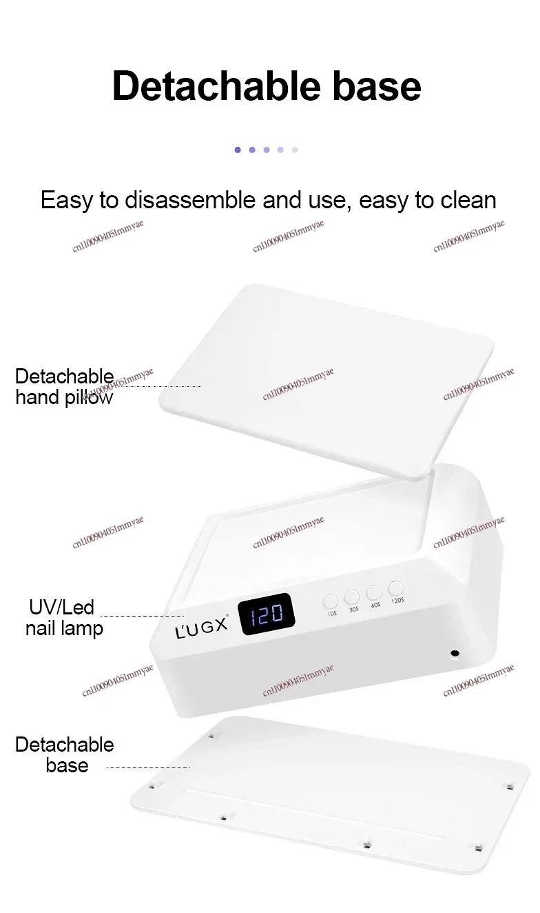 LUGX 72W وسادة اليد مجفف الأظافر علاج الضوء المحمولة اللاسلكي المهنية القابلة لإعادة الشحن الأشعة فوق البنفسجية Led مسمار مصباح