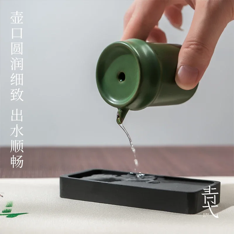 Bamboo Shape Ceramics Calligraphy Water Dropper for Inkstone Traditional Chinese Drawing Painting Four Treasures of the Study