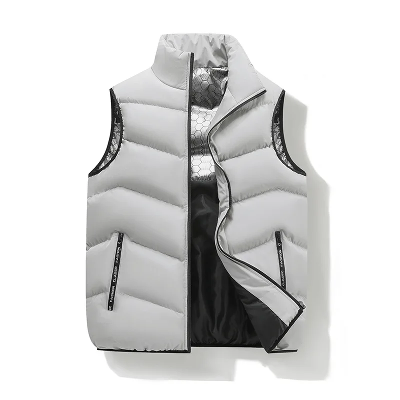 Autumn and Winter New Large Size Graphene Stand-up Collar Down Cotton Vest Thickened Warm Sleeveless Vest