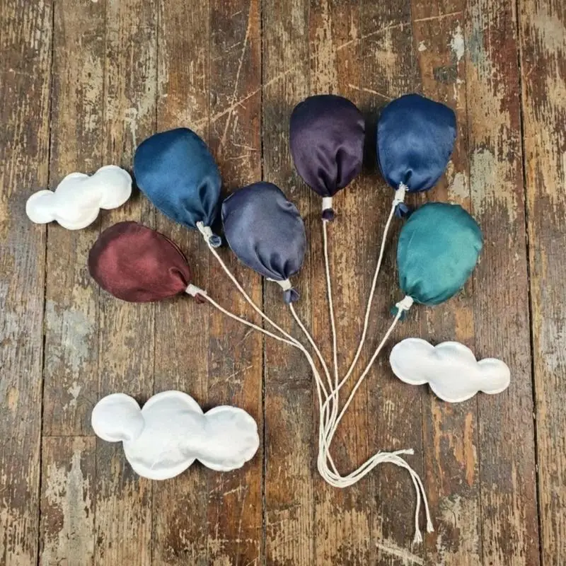 Mini Fabric Balloon And Cloud Decorations for Newborn Photography Balloon Photography Props for Baby Shower Parties Gift A2UB
