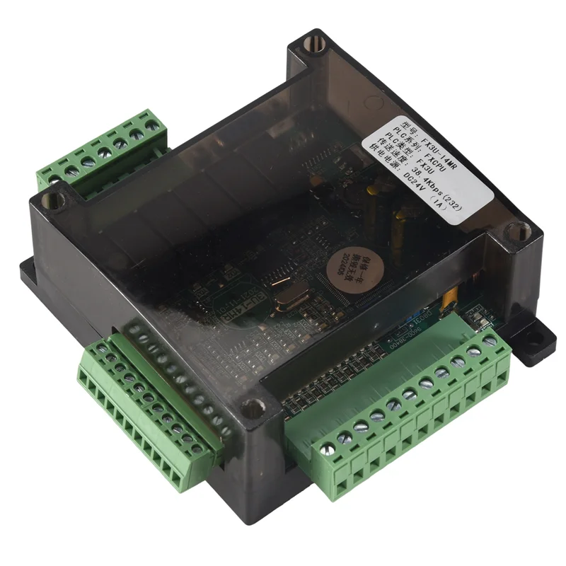 【تخفيضات سريعة】FX3U-14MR PLC لوحة تحكم صناعية 8 مدخلات 6 مخرج تحكم قابل للبرمجة مخرج مرحل، تحكم PLC 24 فولت