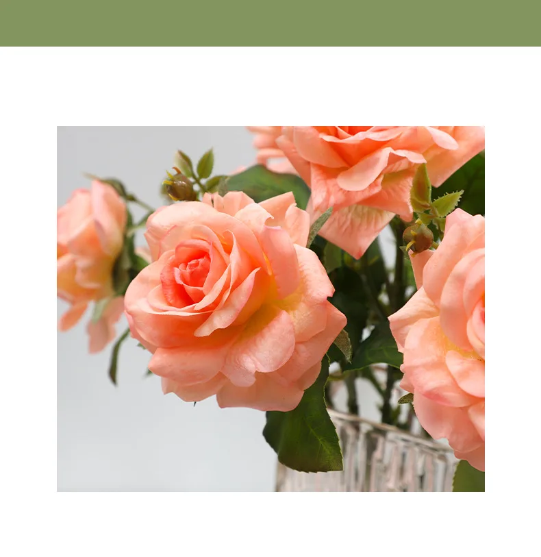 10 Stück Feuchtigkeitsspendende Rosenblumen, Künstliche Blumen mit Echtem Touch, Rosenstrauß, Hochzeitsdekoration, Kunstblumen, Heim- und Partydekoration, Floristik – Detail 2