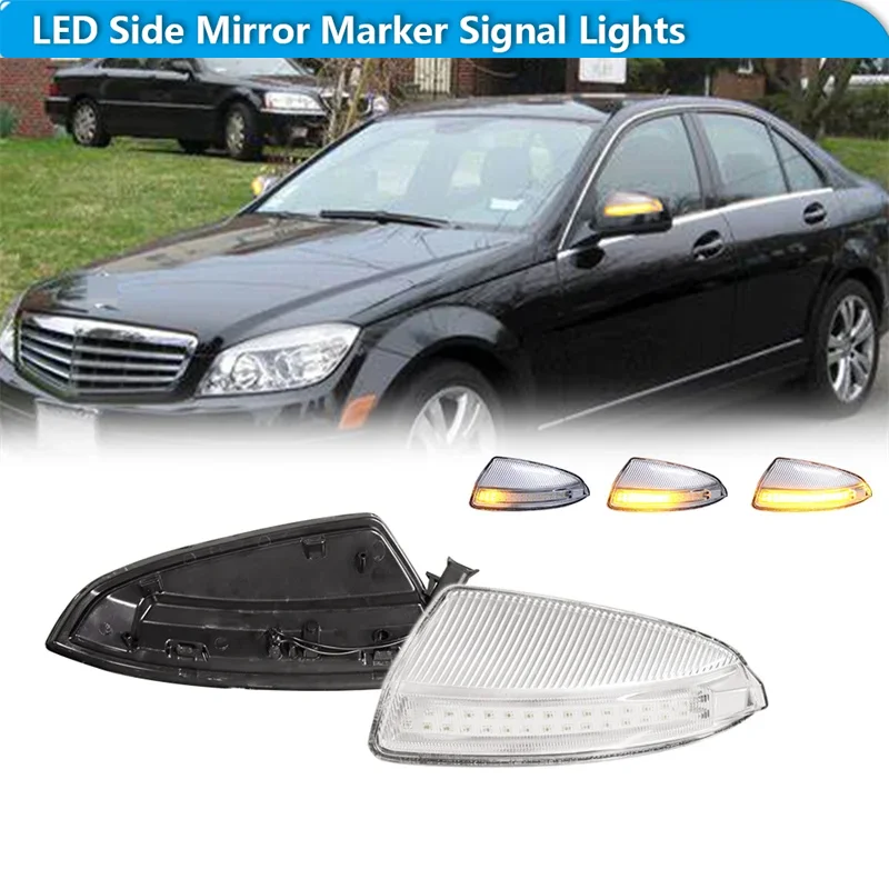 For Mercedes Benz Viano/Vito Bus/MIXTO BOX W639 C-Class W204 S204 Sequential Amber LED Front Side View Mirror Turn Signal Lights