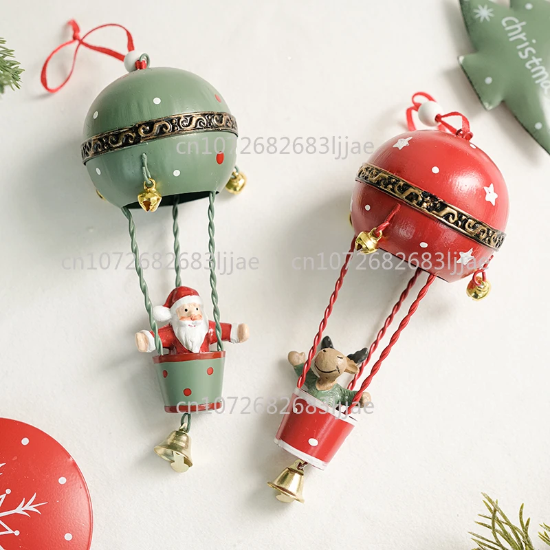 

Рождественские украшения, скандинавский ретро кованый железный Санта-Клаус, воздушный шар, рождественская елка, небольшой кулон, подвеска, композиция