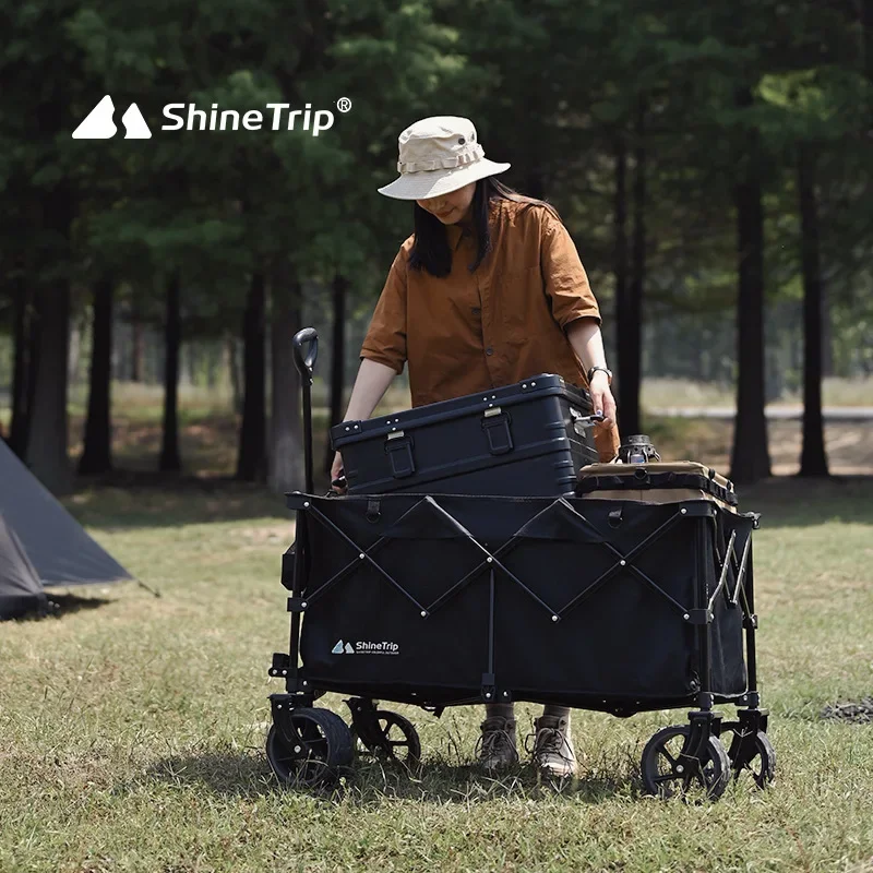 Camping  Cart Foldable Trolley Large Capacity Hand PushCart Outdoor Trailer Pull Rod Wagon Picnic Trolley