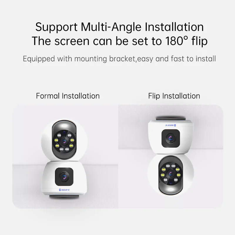 2K 4MP Indoor Dual Lens Wifi camera 10x Digital zoom Security Camera AI Human Tracking Two-way Audio Night Color Camera