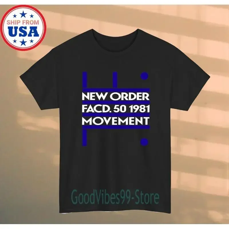 New Order Movement Herren-T-Shirt in Schwarz, Größe S bis 5XL
