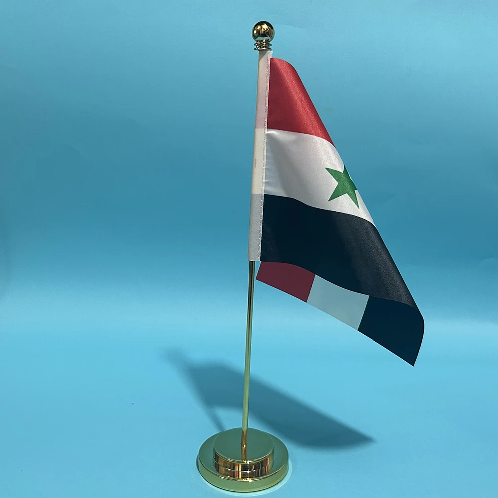 SKY FLAG 14x21cm Polyester Office Desk of Syria Flag Country Banner for Table Decoration
