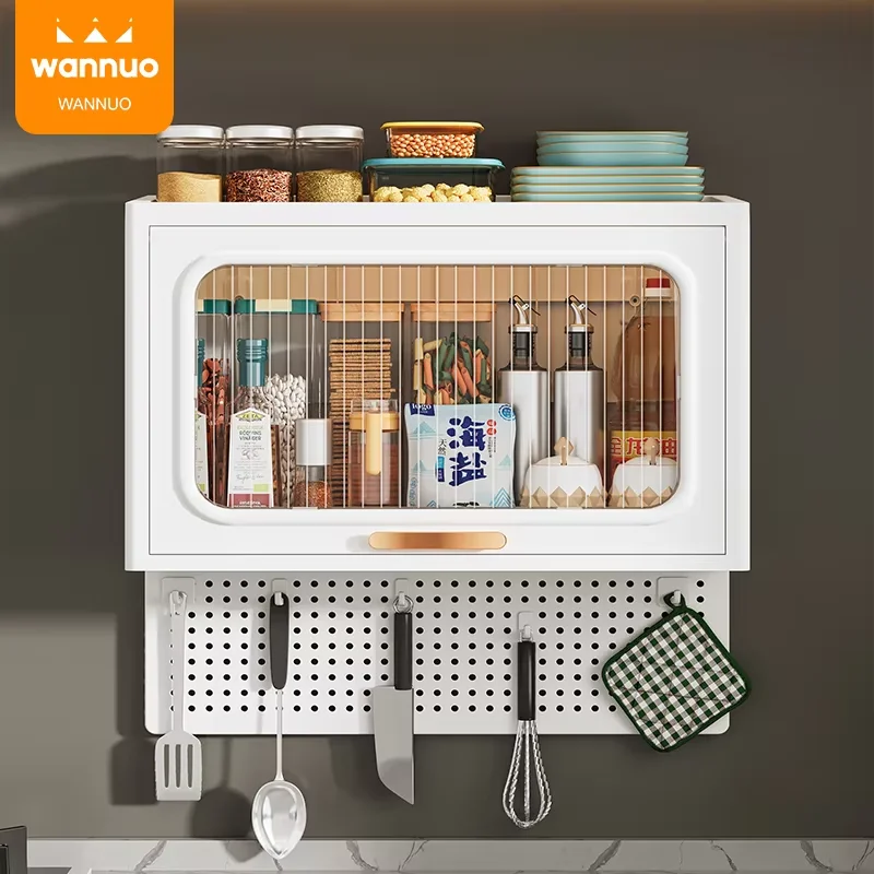 Effortless Kitchen Spice Organizer - Wall Mounted Storage Solution with Durable PP Hanging Board, Easy Install & Space-Saving