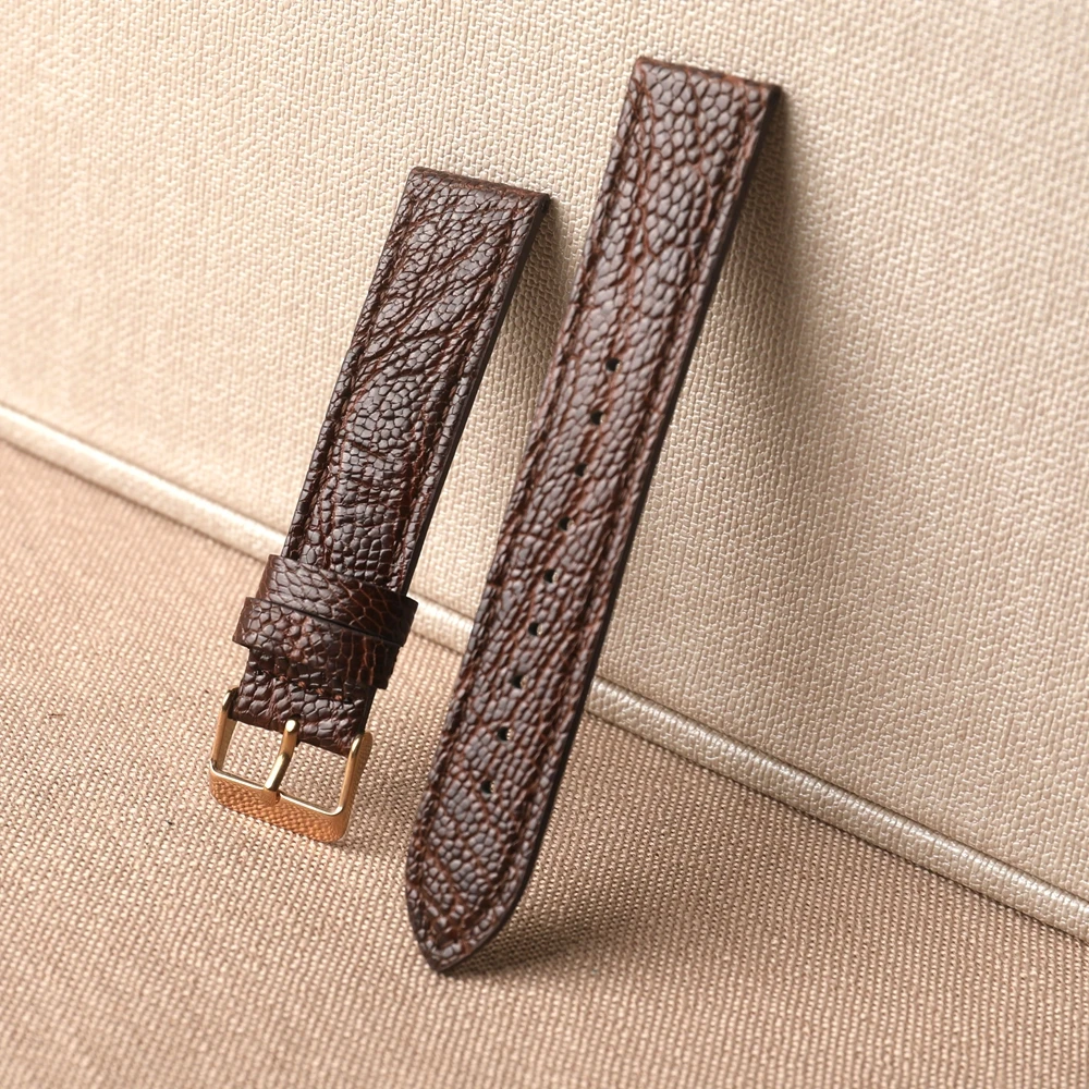 Handmade South African Ostrich Foot Leather Strap, 18 19 20 21 22MM Blue Brown Black Green Fit High-end Leather Strap, Vintage